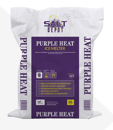 Purple Heat Road Salt, Magnesium Chloride Blend Ice Melt