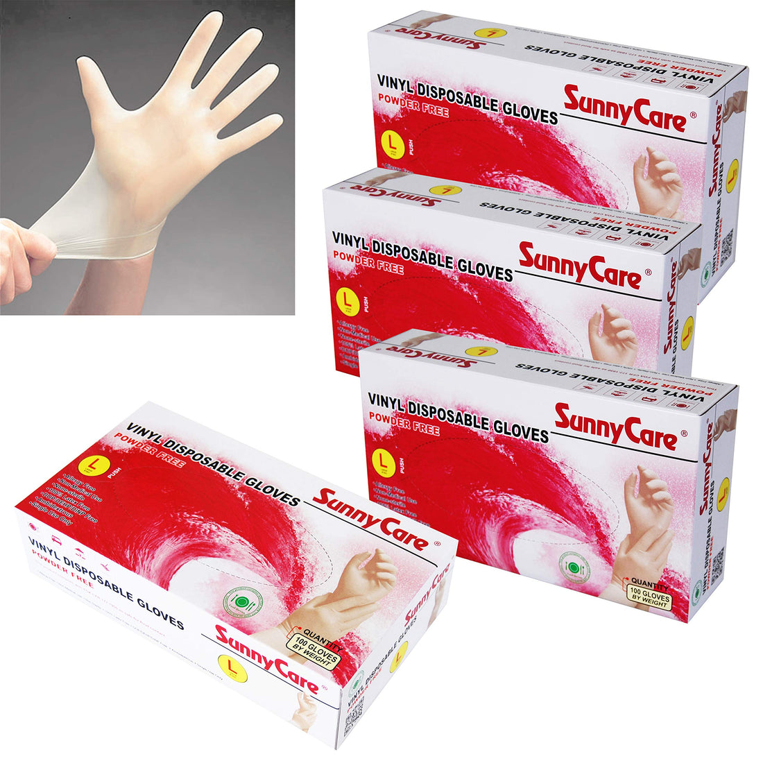 SunnyCare Vinyl Gloves - Medium